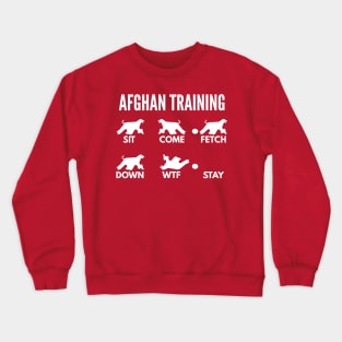 Afghan Hound Training Boxer Dog Tricks Crewneck Sweatshirt